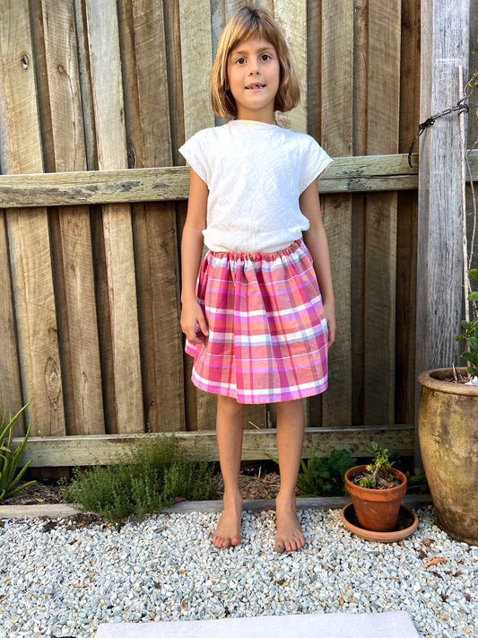 Cotton Plaid Skirt