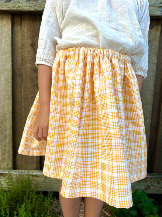 Cotton Checked Skirt