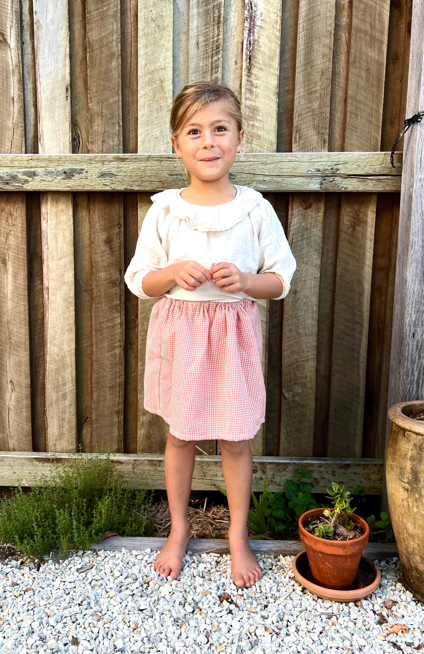 Cotton Gingham Skirt