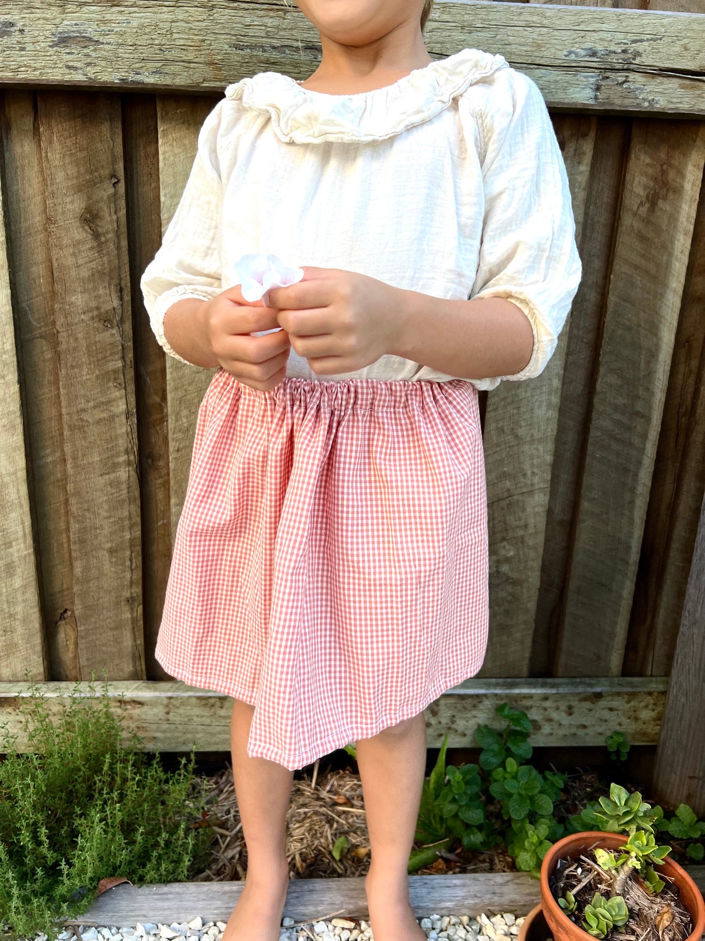 Cotton Gingham Skirt