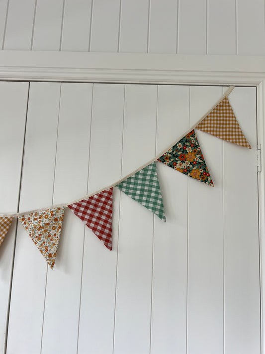 Floral and Gingham Bunting - Reserved for Julie