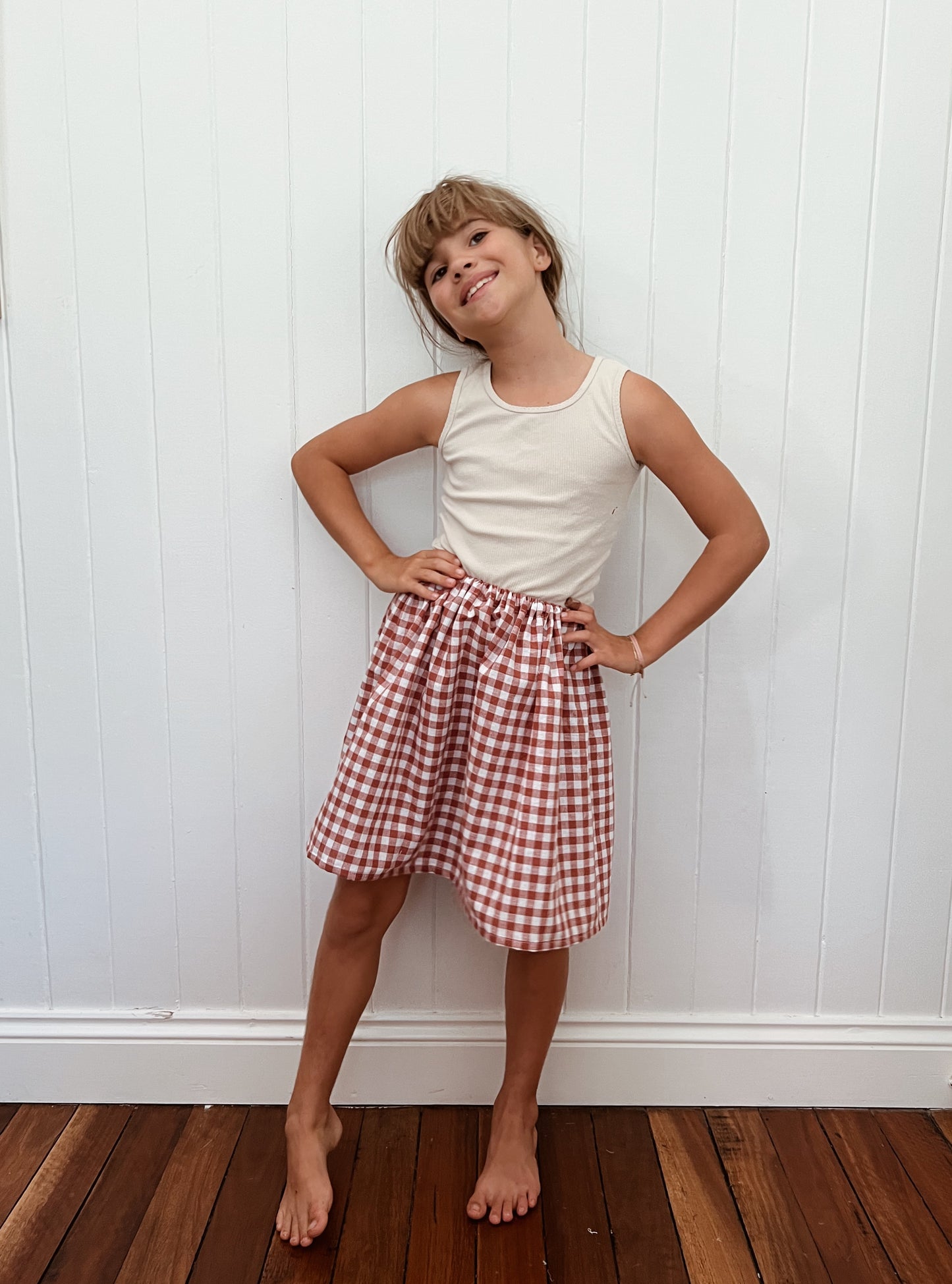 Cotton Gingham Skirt