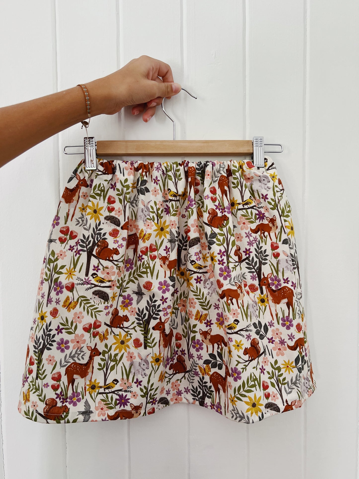 Cotton Woodland Animal Print Skirt