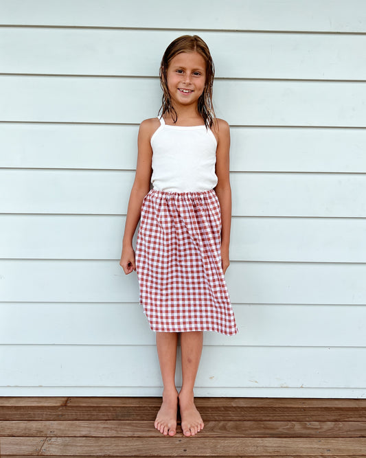 Cotton Gingham Skirt