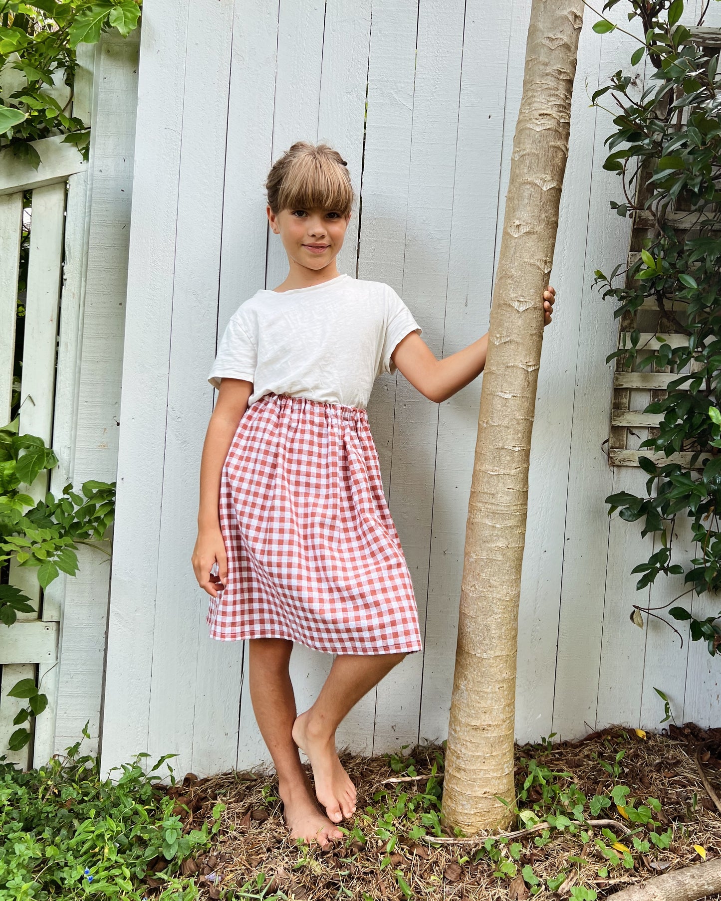 Cotton Gingham Skirt