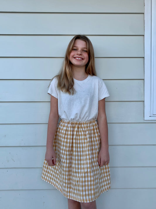 Linen Gingham Skirt