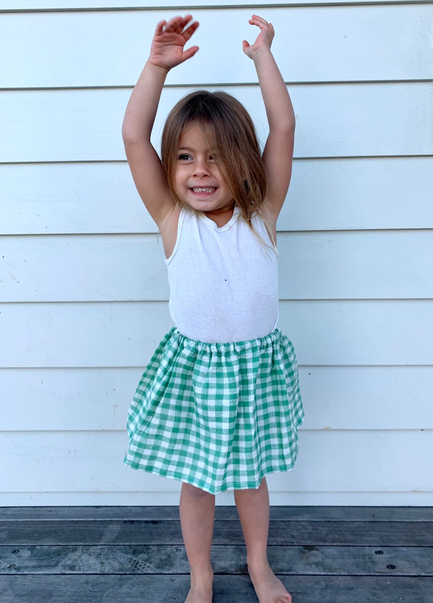 Linen Gingham Skirt