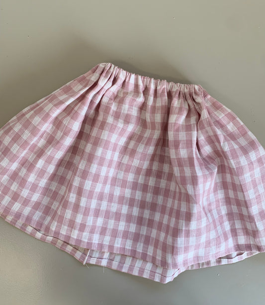 Linen Gingham Skirt